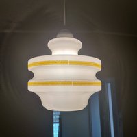 Vintage Glas Opal Hängelampe Aus Den 70Er Jahren/Mid Century Opaline Beleuchtung Retro Space Age Light von ThenandnowByJovana