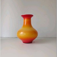 Vintage Glas Orange Vase Aus Jugoslawien 1970Er Jahre/Mid Century Retro Home Dekor Modern von ThenandnowByJovana