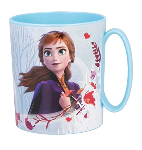 Kunststoffbecher/Tasse 350 ml wählbar: Minnie - Princess - Frozen -PawPatrol/Becher mit Henkel aus Kunststoff BPA frei Mikrowelle geeignet/Mädchen wieder verwendbar (Frozen) von Theonoi