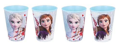 Theonoi 4 x Kinder Trinkbecher 260 ml/wählbar: Minnie Pony Princess Frozen PawPatrol Glas Kunststoff BPA frei - Geschenk Mädchen (4 x Frozen) von Theonoi
