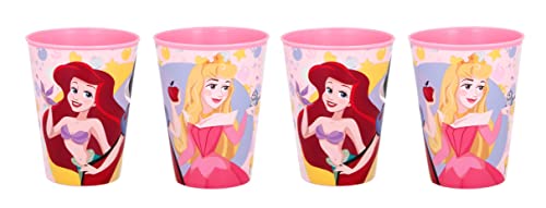 Theonoi 4 x Kinder Trinkbecher 260 ml/wählbar: Minnie - Princess - Frozen -PawPatrol Glas Kunststoff BPA frei - Geschenk für Mädchen (Princess) von Theonoi