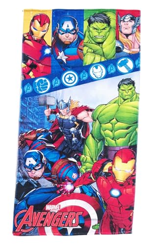 Theonoi Kinder Handtuch Badetuch Strandtuch Duschtuch für Mädchen und Jungen 100% Baumwolle 70x140 cm (Avengers A) von Theonoi