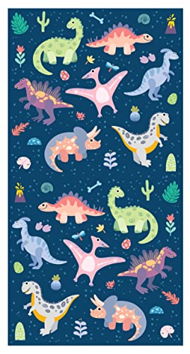 Theonoi Kinder Handtuch Badetuch Strandtuch Duschtuch für Mädchen und Jungen 100% Baumwolle 70x140 cm (Dinosaurier) von Theonoi