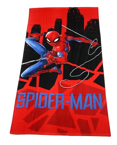 Theonoi Kinder Handtuch Badetuch Strandtuch Duschtuch für Mädchen und Jungen 100% Baumwolle 70x140 cm (Spiderman) von Theonoi