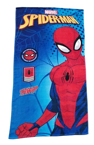 Theonoi Kinder Handtuch Badetuch Strandtuch Duschtuch für Mädchen und Jungen 100% Baumwolle 70x140 cm (Spiderman Stand) von Theonoi