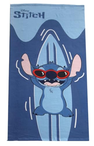 Theonoi Kinder - Handtuch Saunatuch Strandtuch Duschtuch Badetuch - 70 x 140 cm -Geschenk Jungen Mikrofaser (Stitch Surfer) von Theonoi