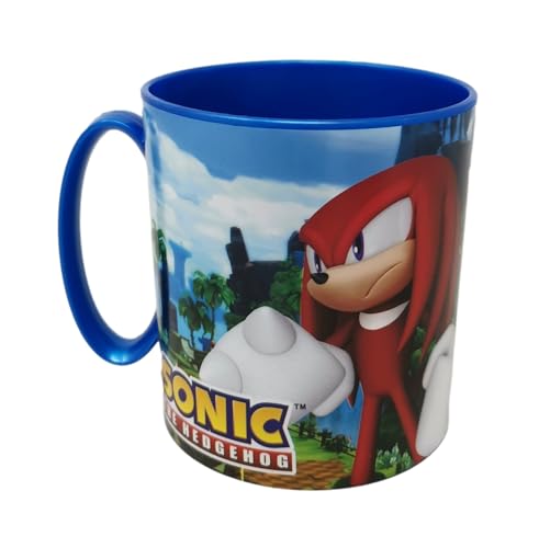 Theonoi wieder verwendbar - Kunststoffbecher Tasse 350 ml Avengers Becher aus Kunststoff BPA frei Mikrowelle geeignet Geschenk Jungen (Sonic Mehrweg) von Theonoi