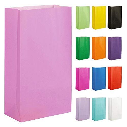 Thepaperbagstore 10 Babyrosa Partytüten aus Papier – 14x24.5x7cm - Bunte Geschenktüten aus Papier für Kinder- und Erwachsenenpartys, Geburtstage, Hochzeiten, Junggesellinnenabschiede und Süßigkeiten von Thepaperbagstore