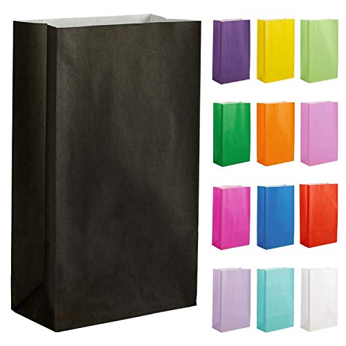 Thepaperbagstore 10 Papiertüten für Partys und Geschenke - Schwarz - 140x245x70mm von Thepaperbagstore