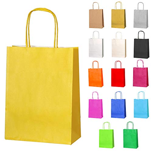 Thepaperbagstore 30 Gelbe Klein Partytüten aus Papier mit Henkeln – 18x22x8cm – Bunte Geschenktüten aus Papier für Kinder, Partys, Geburtstage, Hochzeiten, Süßwaren- und Einzelhandelsgeschäfte Thepaperbagstore 30 Gelbe Klein Partytüten aus Papier mit Henkeln – 18x22x8cm – Bunte Geschenktüten aus Papier für Kinder, Partys, Geburtstage, Hochzeiten, Süßwaren- und Einzelhandelsgeschäfte von Thepaperbagstore