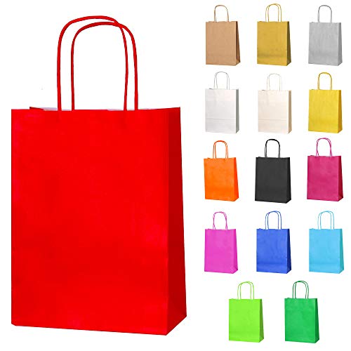 Thepaperbagstore 50 Rote Partytüten aus Papier mit Henkeln – 18 x 22 x 8 cm – Bunte Geschenktüten aus Papier für Kinder, Partys, Geburtstage, Hochzeiten, Süßwaren- und Einzelhandelsgeschäfte Thepaperbagstore 50 Rote Partytüten aus Papier mit Henkeln – 18 x 22 x 8 cm – Bunte Geschenktüten aus Papier für Kinder, Partys, Geburtstage, Hochzeiten, Süßwaren- und Einzelhandelsgeschäfte von Thepaperbagstore