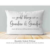 Unsere Größten Segen Nennen Uns Oma & Opa Kissen | Großeltern Geschenk Namen Der Enkelkinder von Thepillowgeek