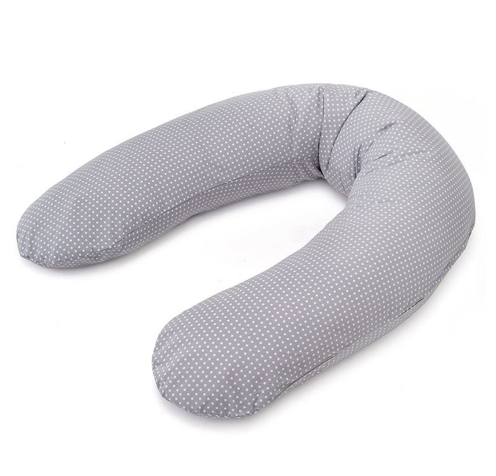 Theraline Stillkissen Dodo Pillow Premium - Grau, 2-tlg., Lagerungskissen, Schwangerschaftskissen, Seitenschläferkissen - 180 cm von Theraline