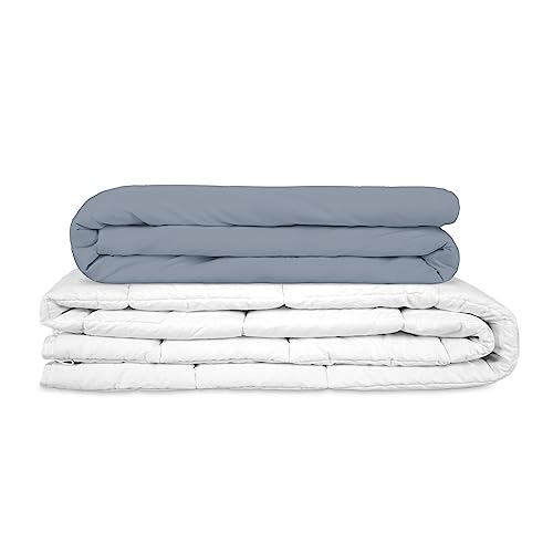 TherapieDecken - Basic Gravity Gewichtsdecke für Erwachsene Weighted Blanket Schwere Decke Für besseren Schlaf, Steel Blue, Größe: 150x220 cm 12 kg von TherapieDecken