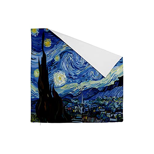 TherapieWelt Dekokissen Bezug aus Baumwolle ohne Füllung Kissenbezug Dekokissenhülle für Sofa Schlafzimmer Büro Cafe Couchkisen Kissenhülle 40x80cm Sternennacht Vincent Van Gogh Meisterwerk blau von TherapieWelt
