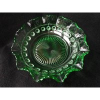 Vintage Davidson Glas Brombeere Prunt Obst Oder Dessert Schale in Grünem Glas. 1920Er Jahre. Pressglas. Muster 269 von TheresLovely