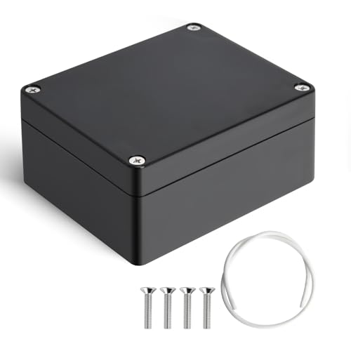Project Box Therlan IP65 wasserdichte Elektronikbox, DIY, ABS, Abzweigdose, Kunststoff, Projektgehäuse, Universal-Projekt-Verbindungsgehäuse für drinnen und draußen, schwarz, 115 x 90 x 55 mm von Therlan