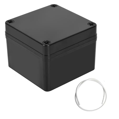 Therlan Abzweigdose Schwarz Wasserdicht IP65, Elektronik Gehäuse Anschlussdose Aufputz Schwarz Verteilerdose Außen Wasserdicht, ABS Projekt Box Kunststoff Anschlusskasten Aufputzdose 100x100x75 mm von Therlan