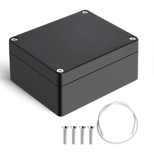 Therlan Abzweigdose Schwarz Wasserdicht IP65, Elektronik Gehäuse Anschlussdose Aufputz Schwarz Verteilerdose Außen Wasserdicht, ABS Projekt Box Kunststoff Anschlusskasten Aufputzdose 115x90x55 mm von Therlan