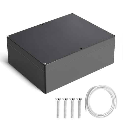 Therlan Abzweigdose Schwarz Wasserdicht IP65, Elektronik Gehäuse Anschlussdose Aufputz Schwarz Verteilerdose Außen Wasserdicht, ABS Projekt Box Kunststoff Anschlusskasten Aufputzdose 290x210x100 mm von Therlan