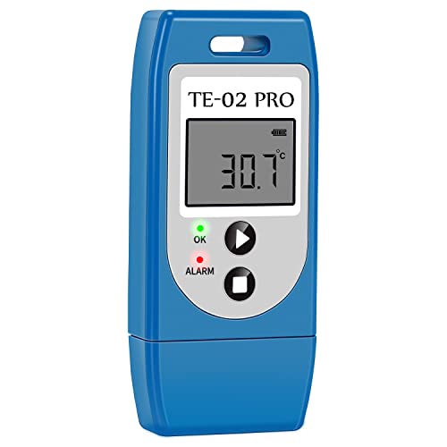 ThermElc TE-02Pro Temperatur Datenlogger, LED-Lichtwarnung für Temperatur, MKT, –30 bis +60 °C und einfach zugängliche PDF-CSV-Datenberichte, geeigneter temperaturempfindlicher Kühlkettenversand von Therm La Mode