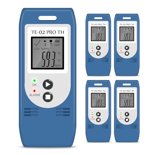 ThermElc TE-02 Pro TH Datenlogger Temperatur Luftfeuchtigkeit, Automatisch Generierte PDF-/CSV-Berichte, Datenlogger für Medizinische Lagerung, CFR Part 21-konform, Visueller Temperaturalarm(5 pcs) ThermElc TE-02 Pro TH Datenlogger Temperatur Luftfeuchtigkeit, Automatisch Generierte PDF-/CSV-Berichte, Datenlogger für Medizinische Lagerung, CFR Part 21-konform, Visueller Temperaturalarm(5 pcs) von Therm La Mode