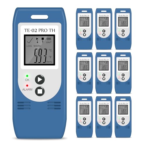 ThermElc TE-02 Pro TH Datenlogger Temperatur Luftfeuchtigkeit, Automatisch Generierte PDF-/CSV-Berichte, Datenlogger für Medizinische Lagerung, CFR Part 21-konform, Visueller Temperaturalarm(10 pcs) ThermElc TE-02 Pro TH Datenlogger Temperatur Luftfeuchtigkeit, Automatisch Generierte PDF-/CSV-Berichte, Datenlogger für Medizinische Lagerung, CFR Part 21-konform, Visueller Temperaturalarm(10 pcs) von Therm La Mode
