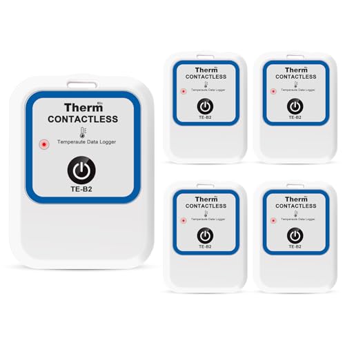 ThermElc TE-B2 Bluetooth Temperatur Datenlogger mit Fernüberwachung in der App, PDF-CSV-Bericht, Vergleich von Daten mehrerer Geräte, Überwachung von Kühl- und Gefrierlagern(5PCS) von Therm La Mode