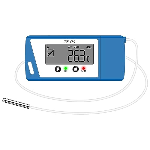 ThermElc Temperatur logger mit externem Sensor, PDF & EXCEL Bericht, USB Datenlogger Big Screen, LED Alarm, 35000 Messungen, wasserdicht, kalibriert für Labor/Klinik/Kühlschrank von Therm La Mode