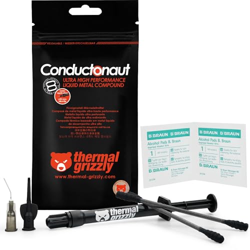Thermal Grizzly - Conductonaut - 1 Gramm - Flüssigmetall-Wärmeleitpaste - Für Maximale Wärmeleitfähigkeit beim Overclocking von CPU/GPU von Thermal Grizzly