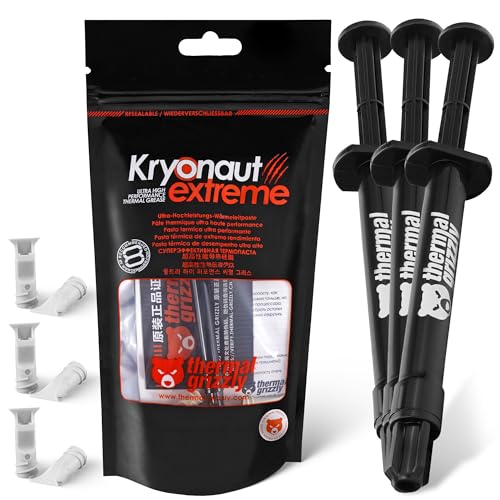 Thermal Grizzly Kryonaut Extreme - Extrem Hochleistungs-Wärmeleitpaste - für maximale Wärmeleitfähigkeit beim Übertakten von CPU/GPU/PS4/PS5/Xbox (3er Pack mit 2 Gramm) von Thermal Grizzly