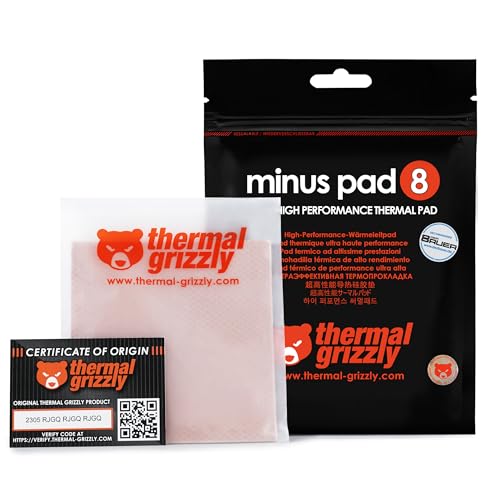 Thermal Grizzly - Minus Pad 8 (100x100x1,0mm) 2 Stück - elektrisch Nicht leitendes Wärmeleitpad, hohe Wärmeleitfähigkeit und Komprimierbarkeit für SSDs, GPUs, Konsolen und Elektronik Thermal Grizzly - Minus Pad 8 (100x100x1,0mm) 2 Stück - elektrisch Nicht leitendes Wärmeleitpad, hohe Wärmeleitfähigkeit und Komprimierbarkeit für SSDs, GPUs, Konsolen und Elektronik von Thermal Grizzly