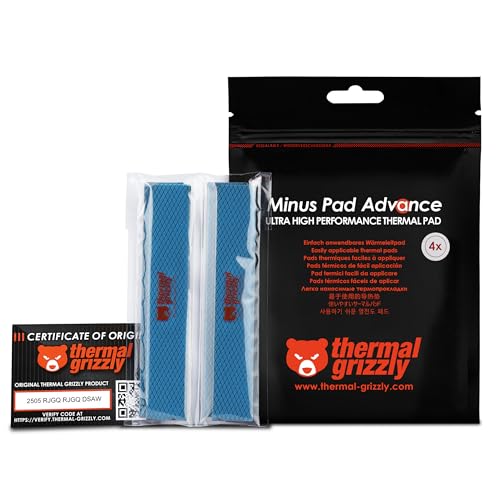 Thermal Grizzly Minus Pad High Compression – 2er-Pack Thermo-Schnittstellen-Pad, 120 x 100 x 2,0 mm, elektrisch nicht leitend, hohe Wärmeleitfähigkeit und hohe Komprimierbarkeit für SSDs, GPUs und Thermal Grizzly Minus Pad High Compression – 2er-Pack Thermo-Schnittstellen-Pad, 120 x 100 x 2,0 mm, elektrisch nicht leitend, hohe Wärmeleitfähigkeit und hohe Komprimierbarkeit für SSDs, GPUs und von Thermal Grizzly