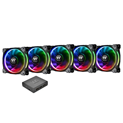 Thermaltake CL-F057-PL14SW-A Riing Plus 14 Gehäuselüfter TT Premium Edition 5 Pack mit Software RGB von Thermaltake