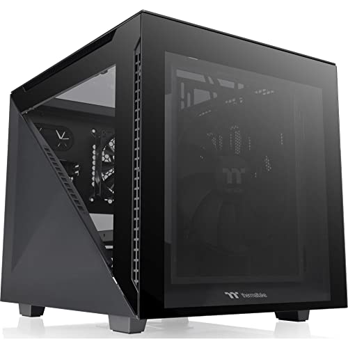 Thermaltake Divider 200 TG Black | Micro-ATX-PC-Gehäuse | 3 x gehärtetes 3mm Glasseitenteil | schwarz von Thermaltake