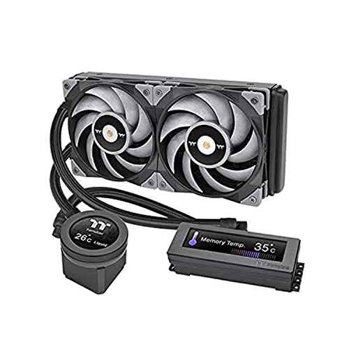 Thermaltake Floe RC Ultra 240 CPU & Memory AIO Liquid Cooler | All-In-One Liquid Cooler | LCD Display | Wasserkühlung | Gif Dateien | 2 * 12cm Lüfter von Thermaltake