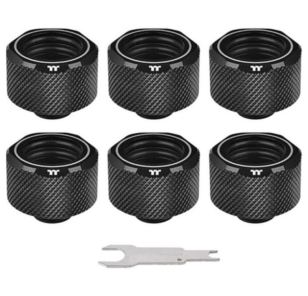 Thermaltake Gewindeadapter Pacific C-PRO G1/4 PETG Tube 16 mm – Verbindung - 6 Stück - schwarz Thermaltake Gewindeadapter Pacific C-PRO G1/4 PETG Tube 16 mm – Verbindung - 6 Stück - schwarz von Thermaltake