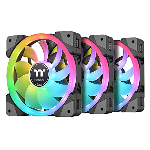 Thermaltake SWAFAN EX 12 RGB PC Lüfter, 3 Stück, 500~2000 U/min, Magnetanschluss, umkehrbare Flügel, Controller enthalten, CL-F143-PL12SW-A von Thermaltake