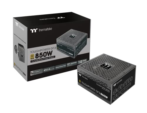 Thermaltake Toughpower GF3 850W | PC-ATX-3.0-Netzteil | PCIe Gen 5.0 | 80-Plus-Gold | voll-modular | leiser 140 Lüfter | EU Zertifiziert Thermaltake Toughpower GF3 850W | PC-ATX-3.0-Netzteil | PCIe Gen 5.0 | 80-Plus-Gold | voll-modular | leiser 140 Lüfter | EU Zertifiziert von Thermaltake