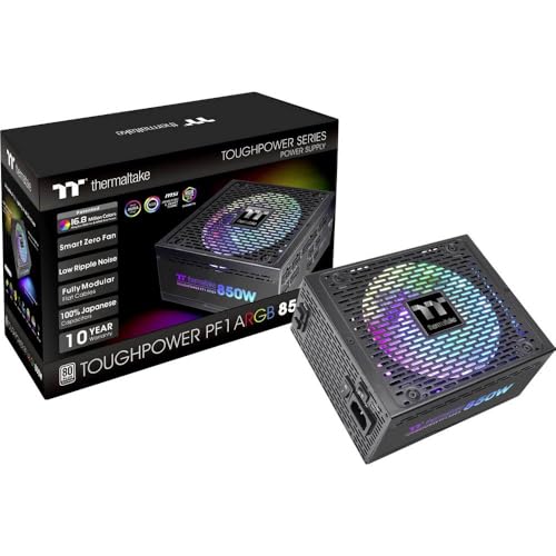 Thermaltake Toughpower PF1 850W ARGB | PC-ATX-Netzteil | 80-Plus-Platinum | voll-modular | leiser 140 Lüfter | EU Zertifiziert | schwarz, PS-TPD-0850F3FAPE-1 von Thermaltake