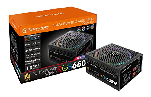 Thermaltake Toughpower PS-TPG-0650FPCGUS-S Grand RGB 650W 80+ Gold MB 12V RGB Sync SLI/Crossfire Ready Smart Zero Fan Full Modular Netzteil von Thermaltake