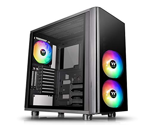 Thermaltake View 31 Tempered Glass ARGB Edition Midi-Tower-Gehäuse PC-Gehäuse 3X vorinstallierte 140mm ARGB Lüfter ATX Schwarz CA-1H8-00M1WN-02 von Thermaltake