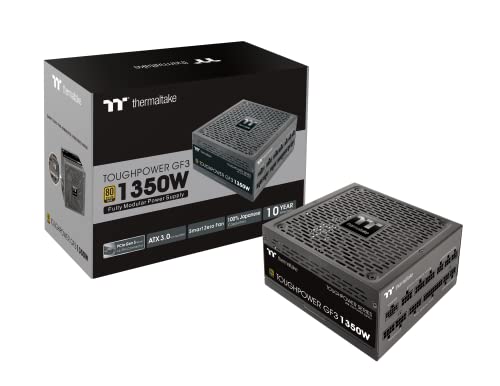 Thermaltake Toughpower GF3 1350W | PC-ATX-3.0-Netzteil | PCIe Gen 5.0 | 80-Plus-Gold | voll-modular | leiser 140 Lüfter | EU Zertifiziert von Thermaltake