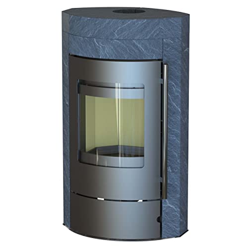 Thermia Ignis Mass Gussgrau Speckstein Automatik Kaminofen Speicherofen 150mm Abgasstutzen 7kw Holzfach massiv von Thermia