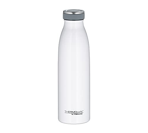 ThermoCafé Trinkflasche 500ml, TC Bottle, Thermosflasche, Edelstahl weiß Isolierflasche auslaufsicher, Wasserflasche 4067.211.050, Thermoskanne 12 Stunden heiß, 24 Stunden kalt von ThermoCafé by THERMOS