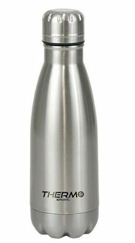 ThermoSport 12er Pack (1000 ml) Silberne Stahlflasche von ThermoSport