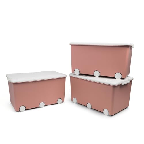 Thermobaby Aufbewahrungsbox Playbox – Maxi 42 l – 3 Aufbewahrungsboxen – Aufbewahrungsbox aus Kunststoff mit Deckel – Verschlussclips – Griff – stapelbar – Rosa Thermobaby Aufbewahrungsbox Playbox – Maxi 42 l – 3 Aufbewahrungsboxen – Aufbewahrungsbox aus Kunststoff mit Deckel – Verschlussclips – Griff – stapelbar – Rosa von Thermobaby