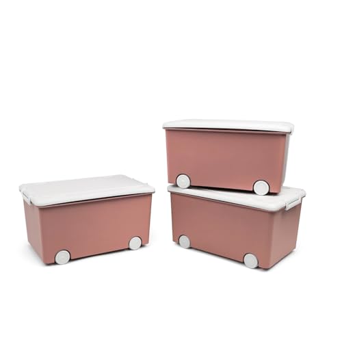 Thermobaby Aufbewahrungsbox Playbox – Medium 26 l – 3 Aufbewahrungsboxen – Aufbewahrungsbox aus Kunststoff mit Deckel – Verschlussclips – Griff – stapelbar – Rosa Thermobaby Aufbewahrungsbox Playbox – Medium 26 l – 3 Aufbewahrungsboxen – Aufbewahrungsbox aus Kunststoff mit Deckel – Verschlussclips – Griff – stapelbar – Rosa von Thermobaby