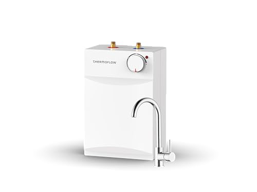 Thermoflow UT 5 Set Ovalis Untertischspeicher inkl. Niederdruckarmatur | Warmwasserboiler 5 l Speichervolumen| G 3/8" Anschluss | 35-75 °C | 65 °C in 10 min. von Thermoflow