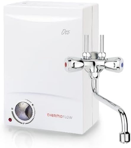 Thermoflow OT 5 Combi Obertischspeicher inkl. Niederdruckarmatur | Warmwasserboiler 5 l Speichervolumen | Elektro-Warmwasserboiler G 1/2" Anschluss | 35-75 °C | 65 °C in 10 min. von Thermoflow